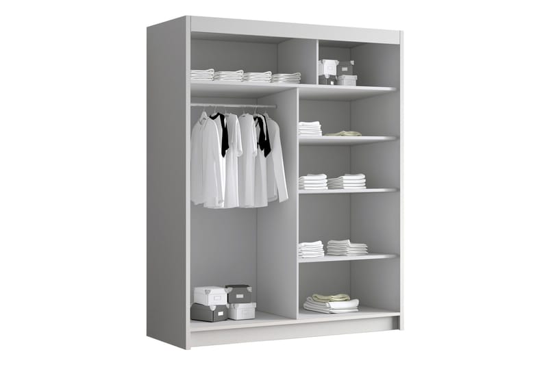 Emet Garderob 150x200 cm - Vit - Förvaring - Sko- & klädförvaring - Garderober & garderobssystem