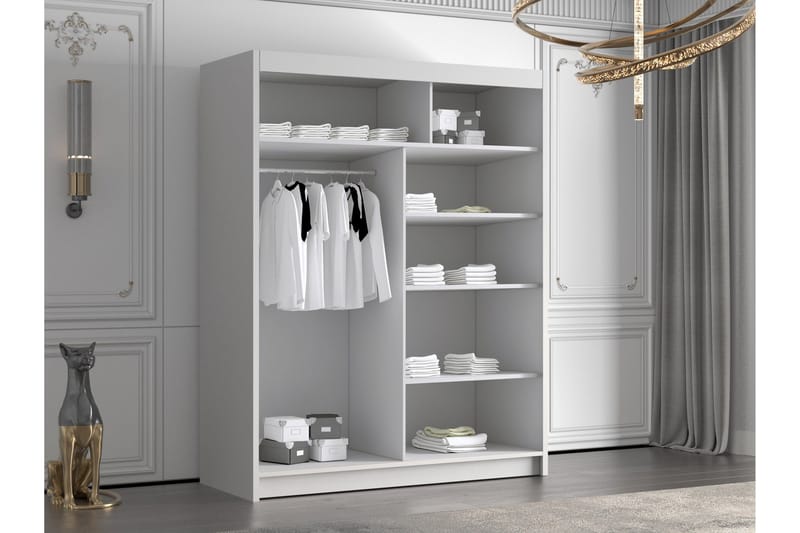 Emet Garderob 150x200 cm - Vit - Förvaring - Sko- & klädförvaring - Garderober & garderobssystem