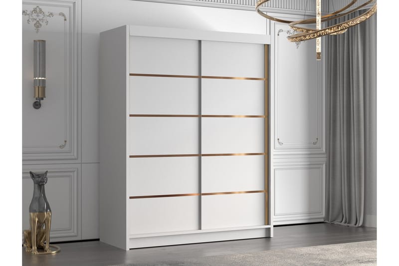 Emet Garderob 150x200 cm - Vit - Förvaring - Sko- & klädförvaring - Garderober & garderobssystem