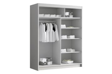 Emet Garderob med Spegel 150x200 cm - Beige - Förvaring - Sko- & klädförvaring - Garderober & garderobssystem