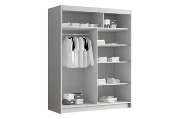 Emet Garderob med Spegel 150x200 cm - Svart - Förvaring - Sko- & klädförvaring - Garderober & garderobssystem