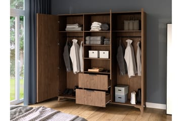 Entsian Garderob 185x192 cm - Brun - Förvaring - Sko- & klädförvaring - Garderober & garderobssystem