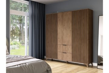 Entsian Garderob 185x192 cm - Brun - Förvaring - Sko- & klädförvaring - Garderober & garderobssystem
