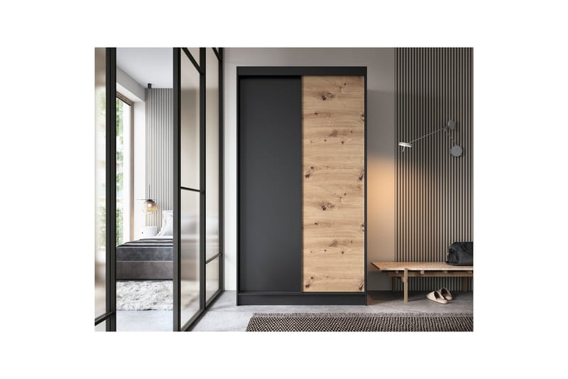 Esville Garderob 120x220 cm - Brun - Förvaring - Sko- & klädförvaring - Garderober & garderobssystem