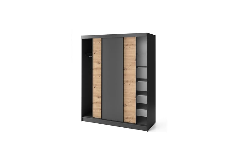 Esville Garderob 120x220 cm - Brun - Förvaring - Sko- & klädförvaring - Garderober & garderobssystem