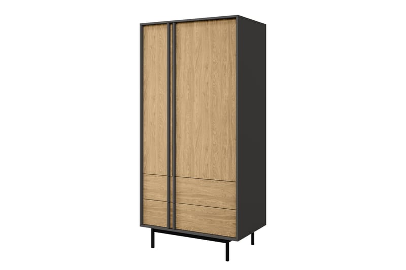 Farshian Garderob 93x195 cm - Grå/Brun - Förvaring - Sko- & klädförvaring - Garderober & garderobssystem