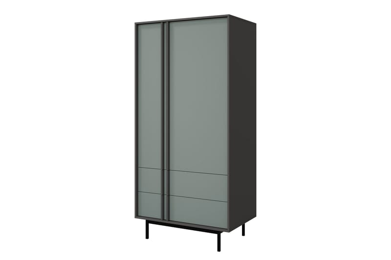 Farshian Garderob 93x195 cm, Grå/Grön