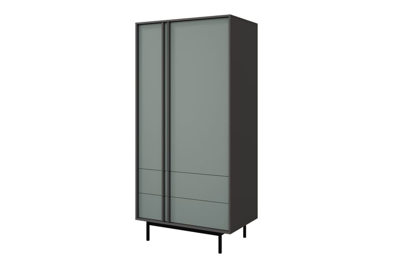 Farshian Garderob 93x195 cm - Grå/Grön - Förvaring - Sko- & klädförvaring - Garderober & garderobssystem