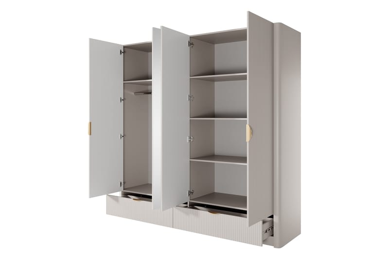 Forba Garderob med Spegel 213x209 cm - Vit - Förvaring - Sko- & klädförvaring - Garderober & garderobssystem