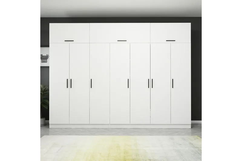 Fruitland Garderob 315x235 cm - Vit - Förvaring - Sko- & klädförvaring - Garderober & garderobssystem