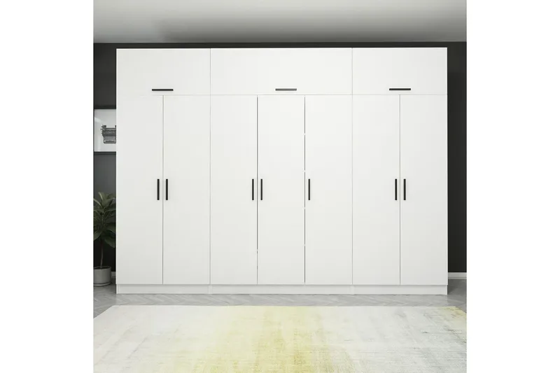 Fruitland Garderob 315x235 cm - Vit - Förvaring - Sko- & klädförvaring - Garderober & garderobssystem