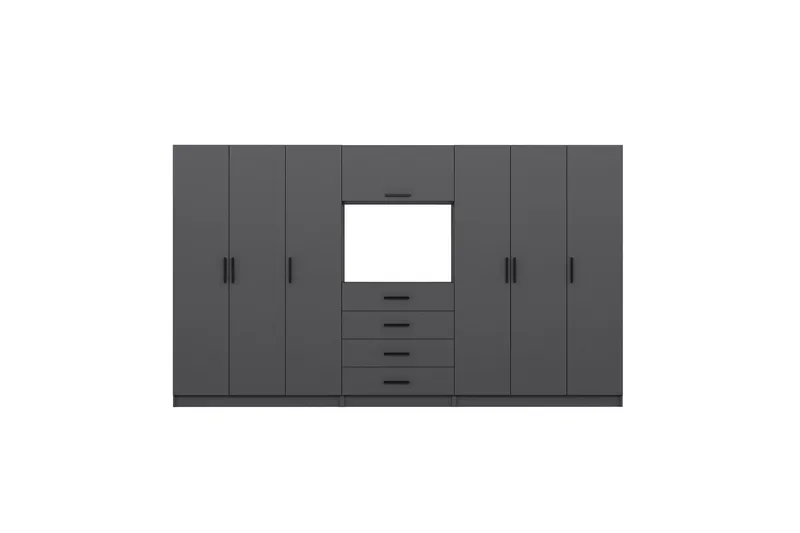 Fruitland Garderob 360x210 cm - Antracit - Förvaring - Sko- & klädförvaring - Garderober & garderobssystem