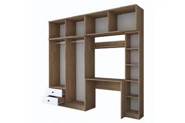 Fryderyk Garderob 240x216,8 cm - Valnöt/Vit - Förvaring - Sko- & klädförvaring - Garderober & garderobssystem