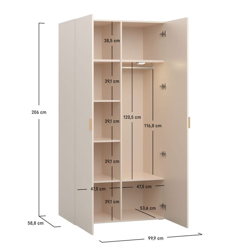 Garderob 4 You Fresh 2 Dörrar - Ek - Förvaring - Sko- & klädförvaring - Garderober & garderobssystem