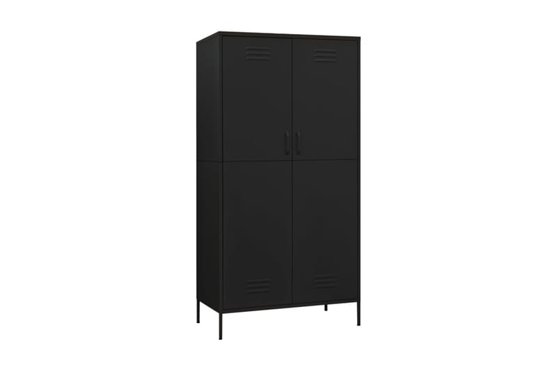 Garderob 90x50x180 cm svart stål - Svart - Förvaring - Sko- & klädförvaring - Garderober & garderobssystem