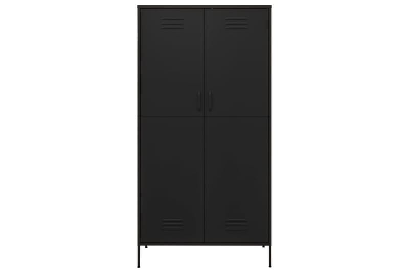 Garderob 90x50x180 cm svart stål - Svart - Förvaring - Sko- & klädförvaring - Garderober & garderobssystem