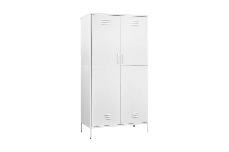 Garderob 90x50x180 cm vit stål - Vit - Förvaring - Sko- & klädförvaring - Garderober & garderobssystem
