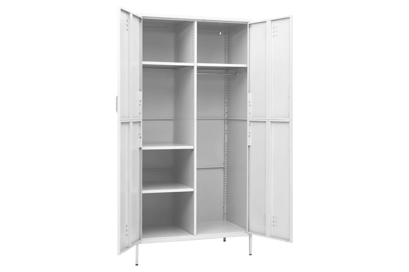 Garderob 90x50x180 cm vit stål - Vit - Förvaring - Sko- & klädförvaring - Garderober & garderobssystem