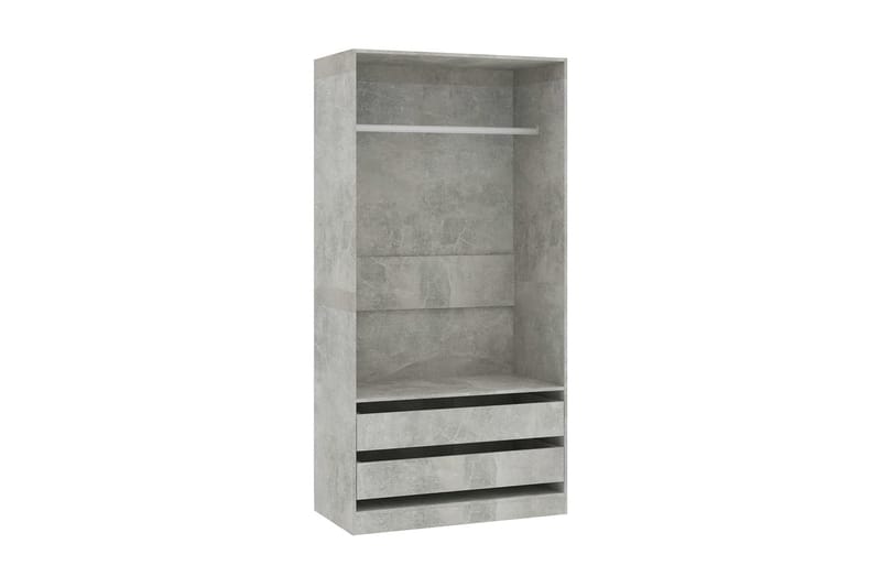 Garderob betonggrå 100x50x200 cm spånskiva - Grå - Garderober & garderobssystem