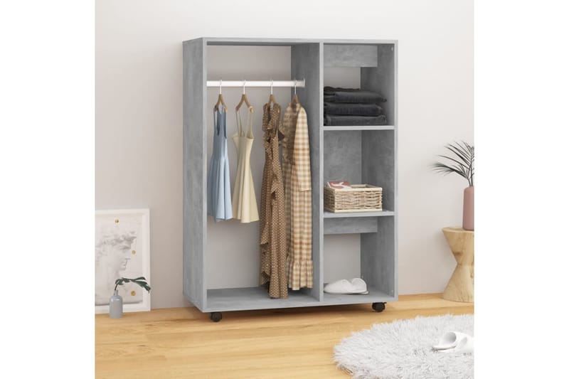 Garderob betonggrå 80x40x110 cm spånskiva - Betonggrå - Förvaring - Sko- & klädförvaring - Garderober & garderobssystem