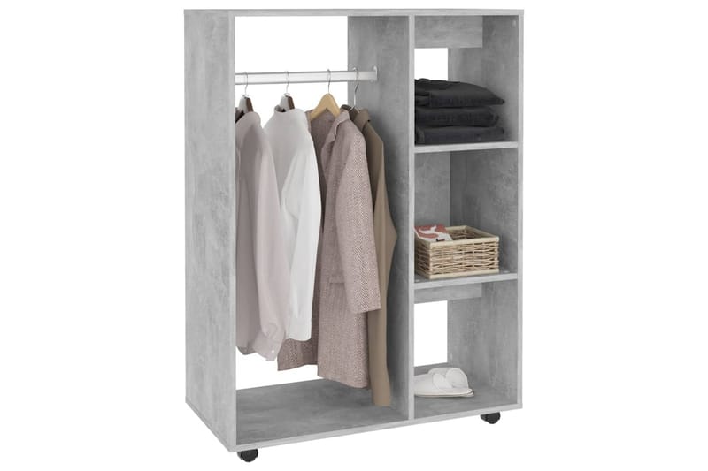 Garderob betonggrå 80x40x110 cm spånskiva - Betonggrå - Garderober & garderobssystem