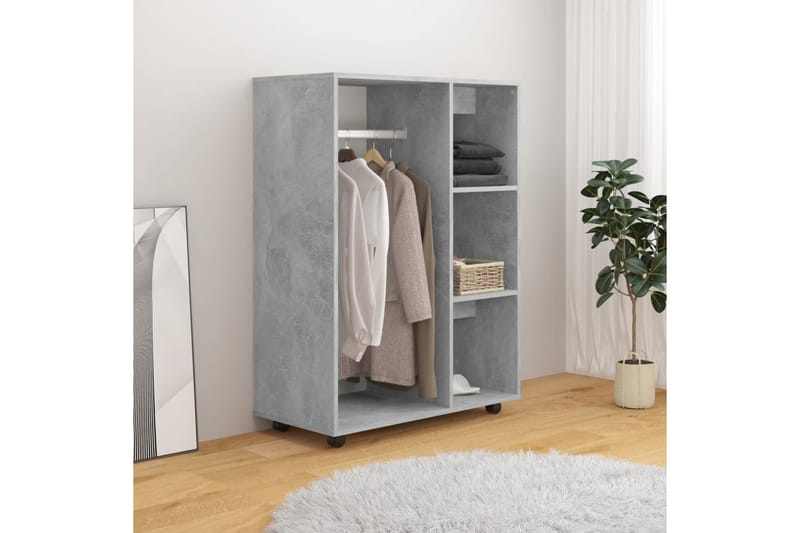 Garderob betonggrå 80x40x110 cm spånskiva - Betonggrå - Förvaring - Sko- & klädförvaring - Garderober & garderobssystem