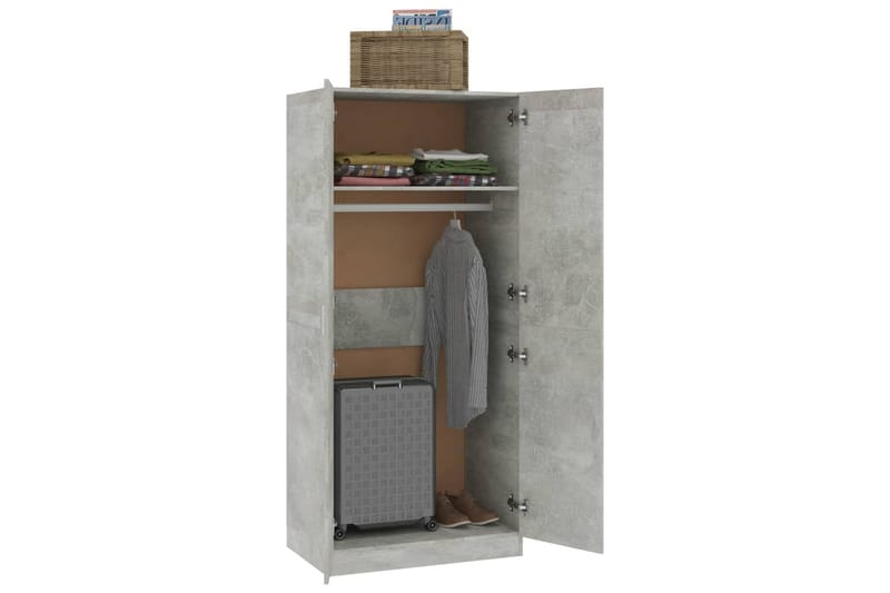 Garderob betonggrå 80x52x180 cm spånskiva - Grå - Garderober & garderobssystem