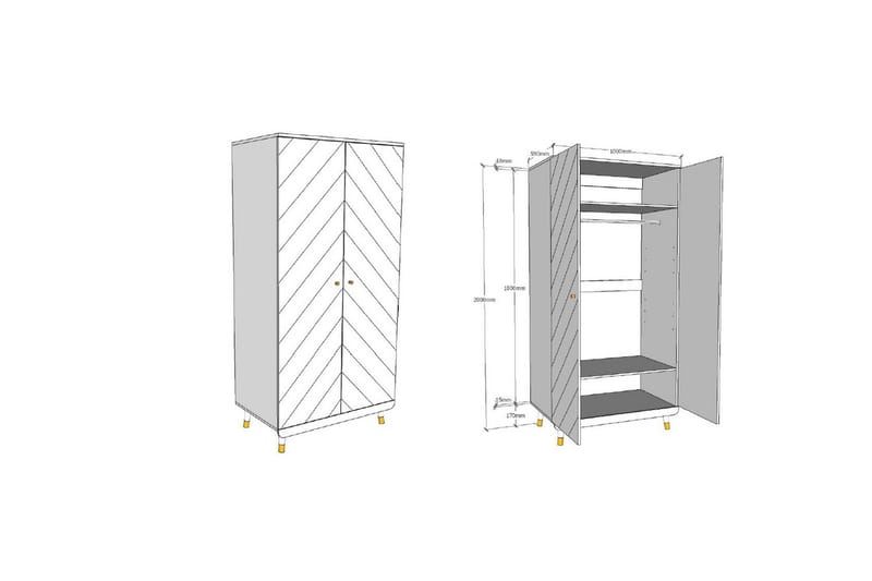 Garderob Billy Vit 2 dörrar - 2 dörrar - Förvaring - Sko- & klädförvaring - Garderober & garderobssystem