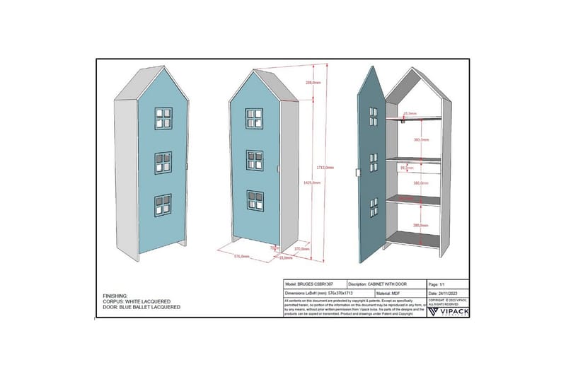 Garderob Casami Brygge Blå - Blå - Förvaring - Sko- & klädförvaring - Garderober & garderobssystem
