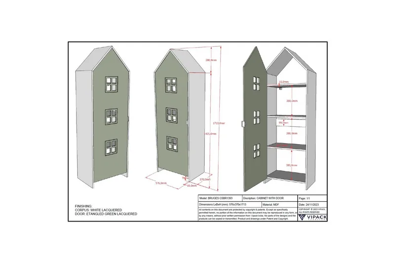 Garderob Casami Brygge Grön - Grön - Förvaring - Sko- & klädförvaring - Garderober & garderobssystem