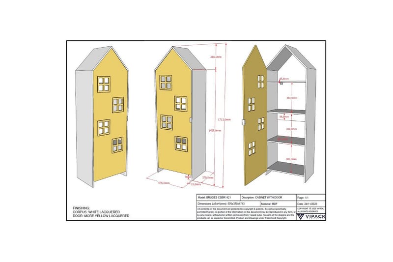 Garderob Casami Brygge Gul - Gul - Förvaring - Sko- & klädförvaring - Garderober & garderobssystem