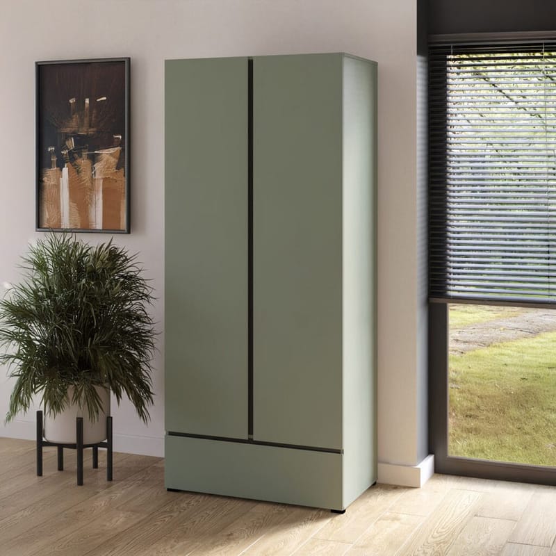 Garderob Cross S 2 dörrar 1 låda - Grön - Förvaring - Sko- & klädförvaring - Garderober & garderobssystem