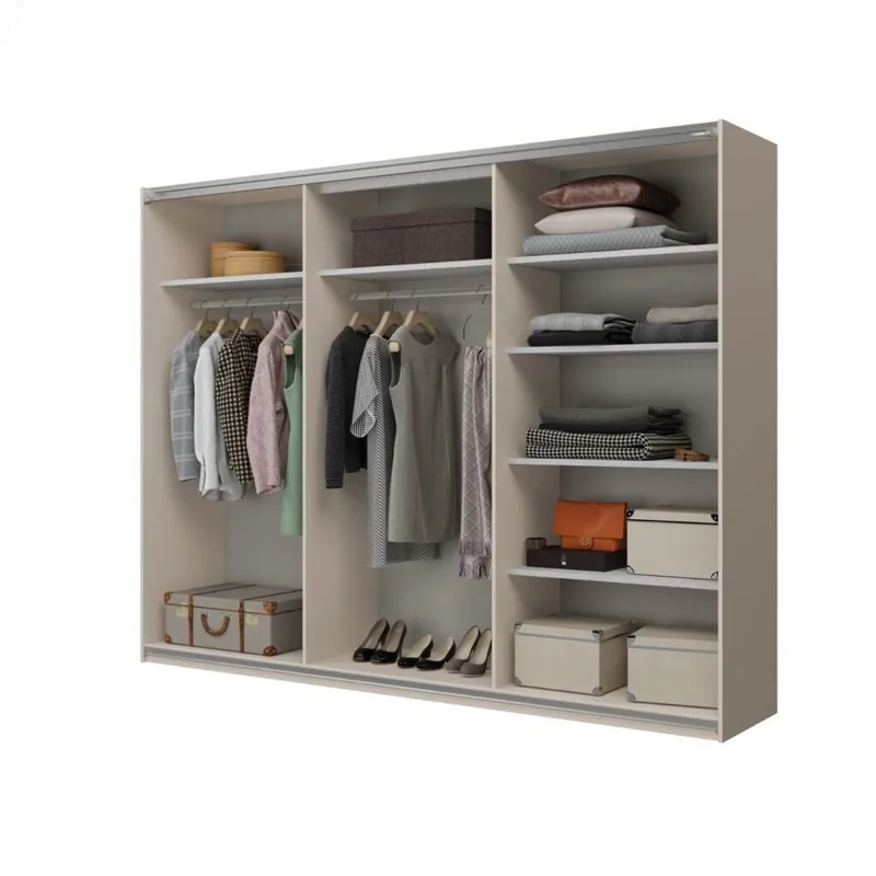 Garderob Cube 3 skjutdörrar - Kashmir - Förvaring - Sko- & klädförvaring - Garderober & garderobssystem