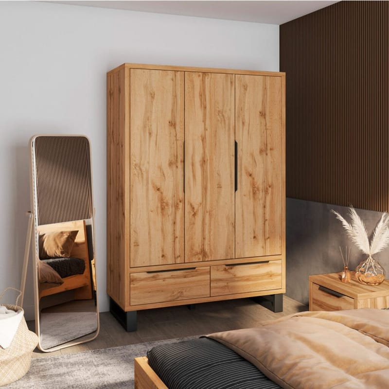 Garderob Halle S 3 Dörrar med 2 Lådor - Förvaring - Sko- & klädförvaring - Garderober & garderobssystem