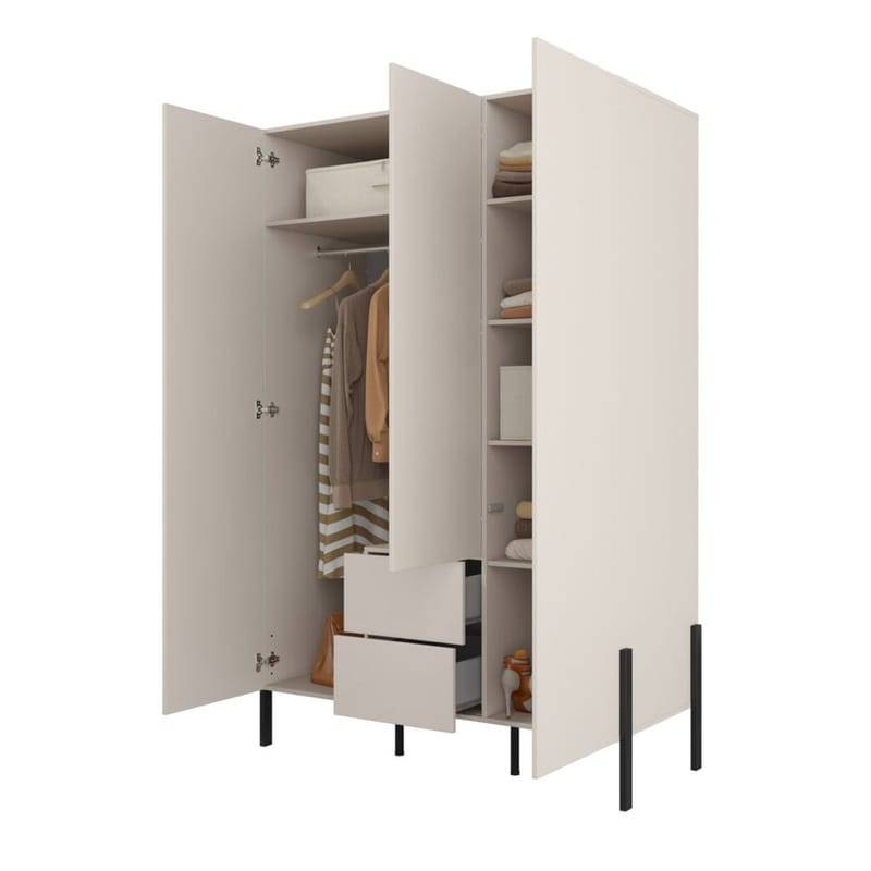 Garderob Jukon S 3 Dörrar med 2 Lådor - Förvaring - Sko- & klädförvaring - Garderober & garderobssystem