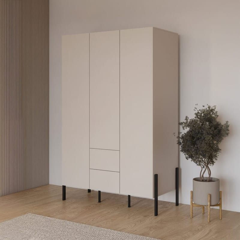 Garderob Jukon S 3 Dörrar med 2 Lådor - Förvaring - Sko- & klädförvaring - Garderober & garderobssystem