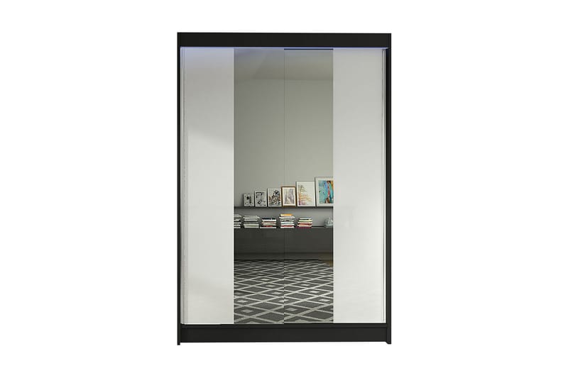 Garderob + LED, Svart/Vit/RGB LED