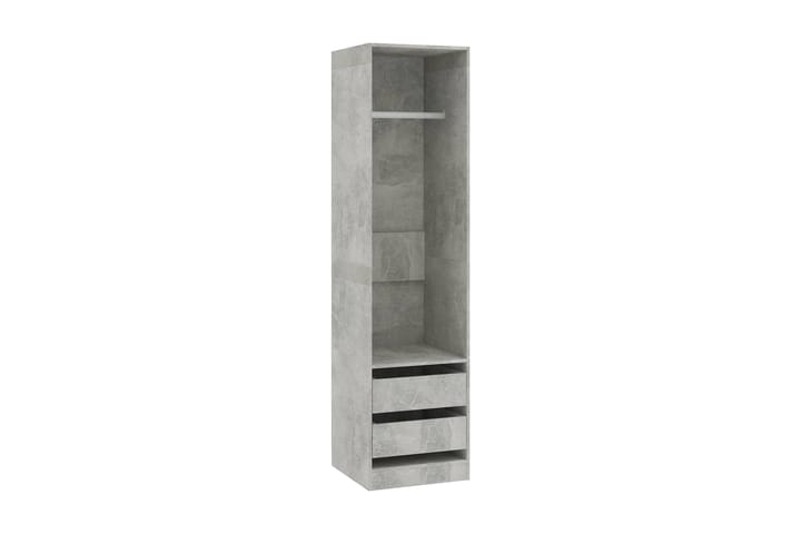 Garderob med lådor betonggrå 50x50x200 cm spånskiva - Garderober & garderobssystem