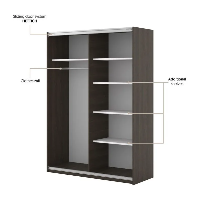 Garderob Niva 2 Skjutdörrar - Dunin-ek - Förvaring - Sko- & klädförvaring - Garderober & garderobssystem