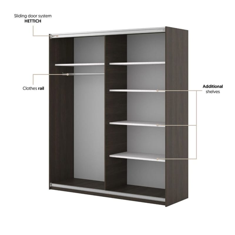 Garderob Niva Bred 2 Skjutdörrar - Dunin-ek - Förvaring - Sko- & klädförvaring - Garderober & garderobssystem
