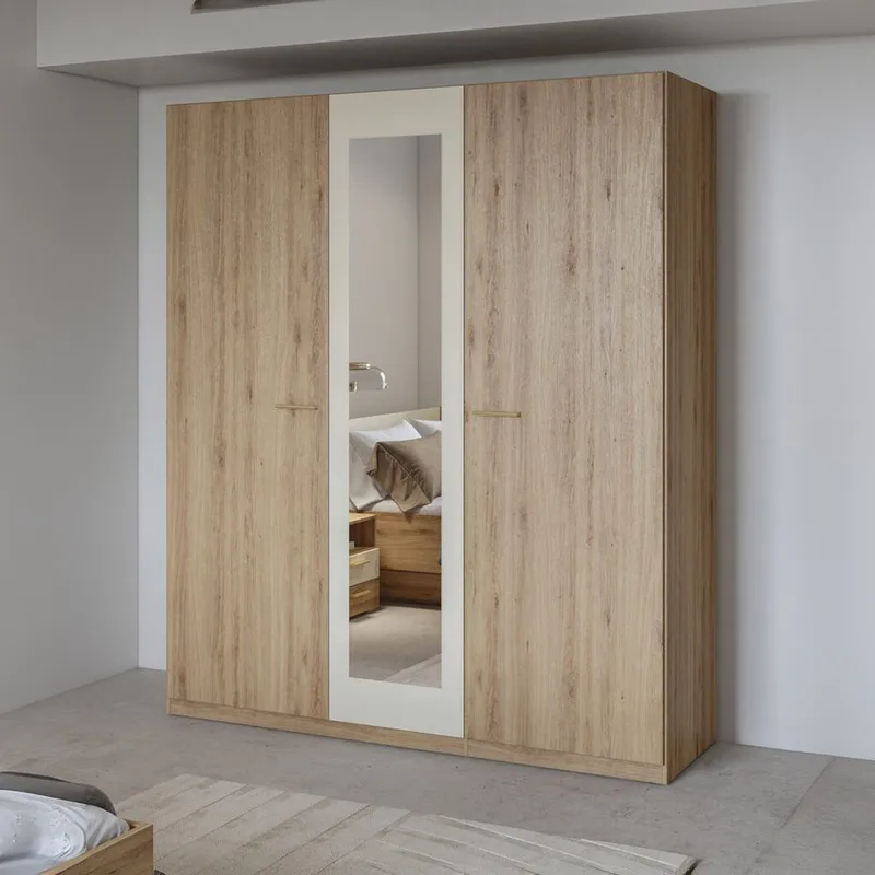 Garderob Vertina 3 Dörrar 1 Spegel - Förvaring - Sko- & klädförvaring - Garderober & garderobssystem