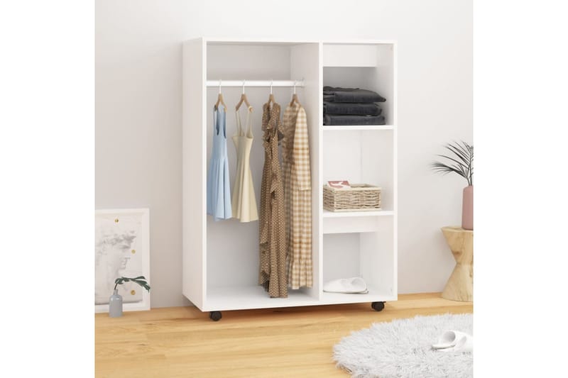 Garderob vit 80x40x110 cm spånskiva - Vit - Förvaring - Sko- & klädförvaring - Garderober & garderobssystem