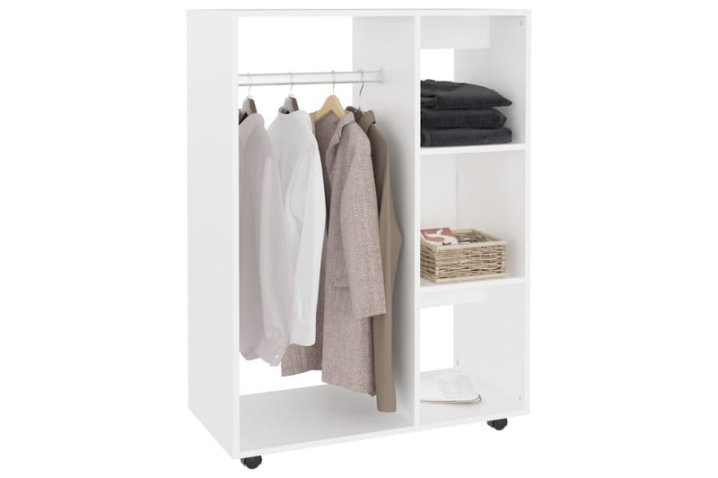 Garderob vit 80x40x110 cm spånskiva - Vit - Garderober & garderobssystem