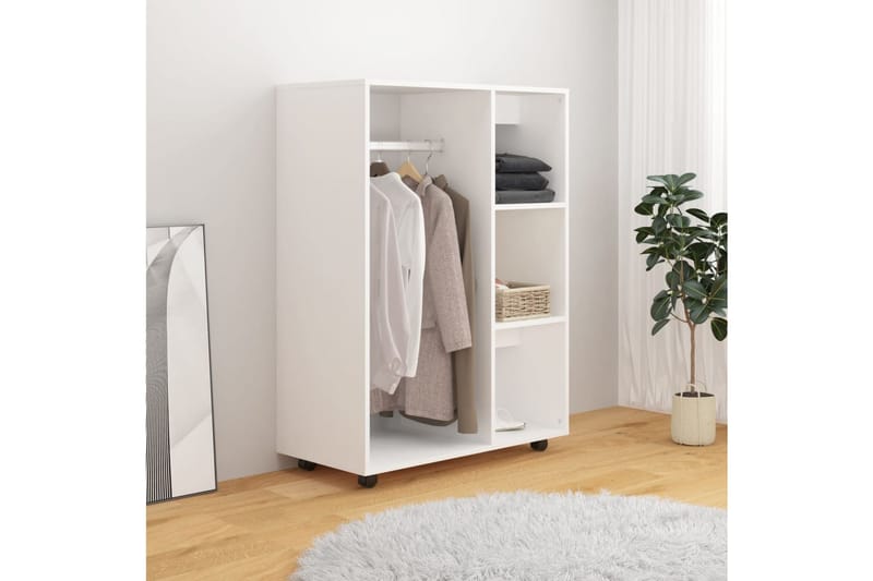 Garderob vit 80x40x110 cm spånskiva - Vit - Förvaring - Sko- & klädförvaring - Garderober & garderobssystem