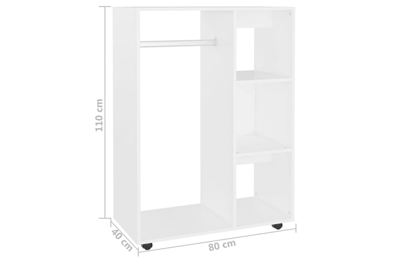 Garderob vit 80x40x110 cm spånskiva - Vit - Förvaring - Sko- & klädförvaring - Garderober & garderobssystem