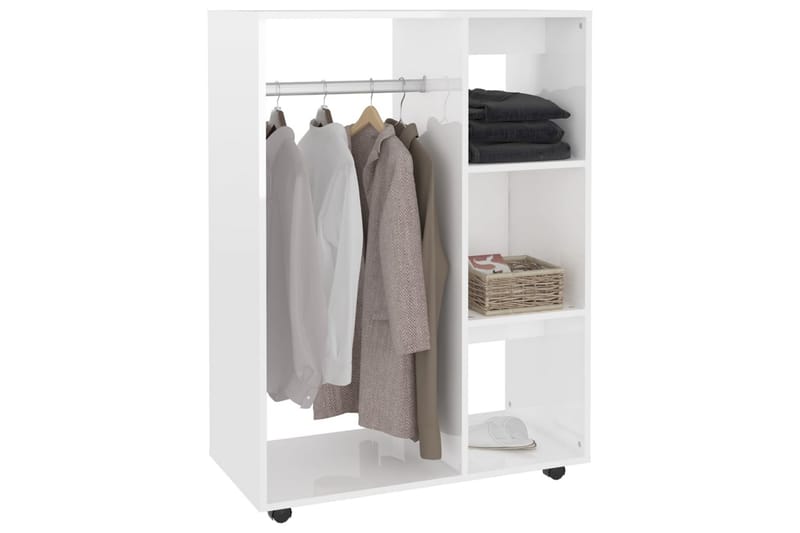 Garderob vit högglans 80x40x110 cm spånskiva - Vit högglans - Förvaring - Sko- & klädförvaring - Garderober & garderobssystem