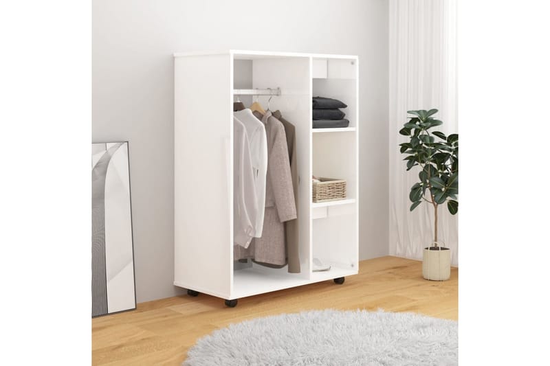 Garderob vit högglans 80x40x110 cm spånskiva - Vit högglans - Förvaring - Sko- & klädförvaring - Garderober & garderobssystem