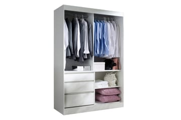 Abricot Garderob med Spegel 140x216x65 cm - Svart - Förvaring - Sko- & klädförvaring - Garderober & garderobssystem