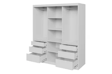 Abricot Garderob med Spegel 180x216x65 cm - Svart - Förvaring - Sko- & klädförvaring - Garderober & garderobssystem