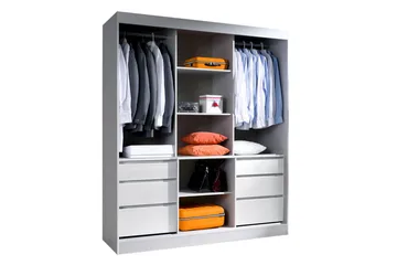 Abricot Garderob med Spegel 180x216x65 cm - Svart - Förvaring - Sko- & klädförvaring - Garderober & garderobssystem